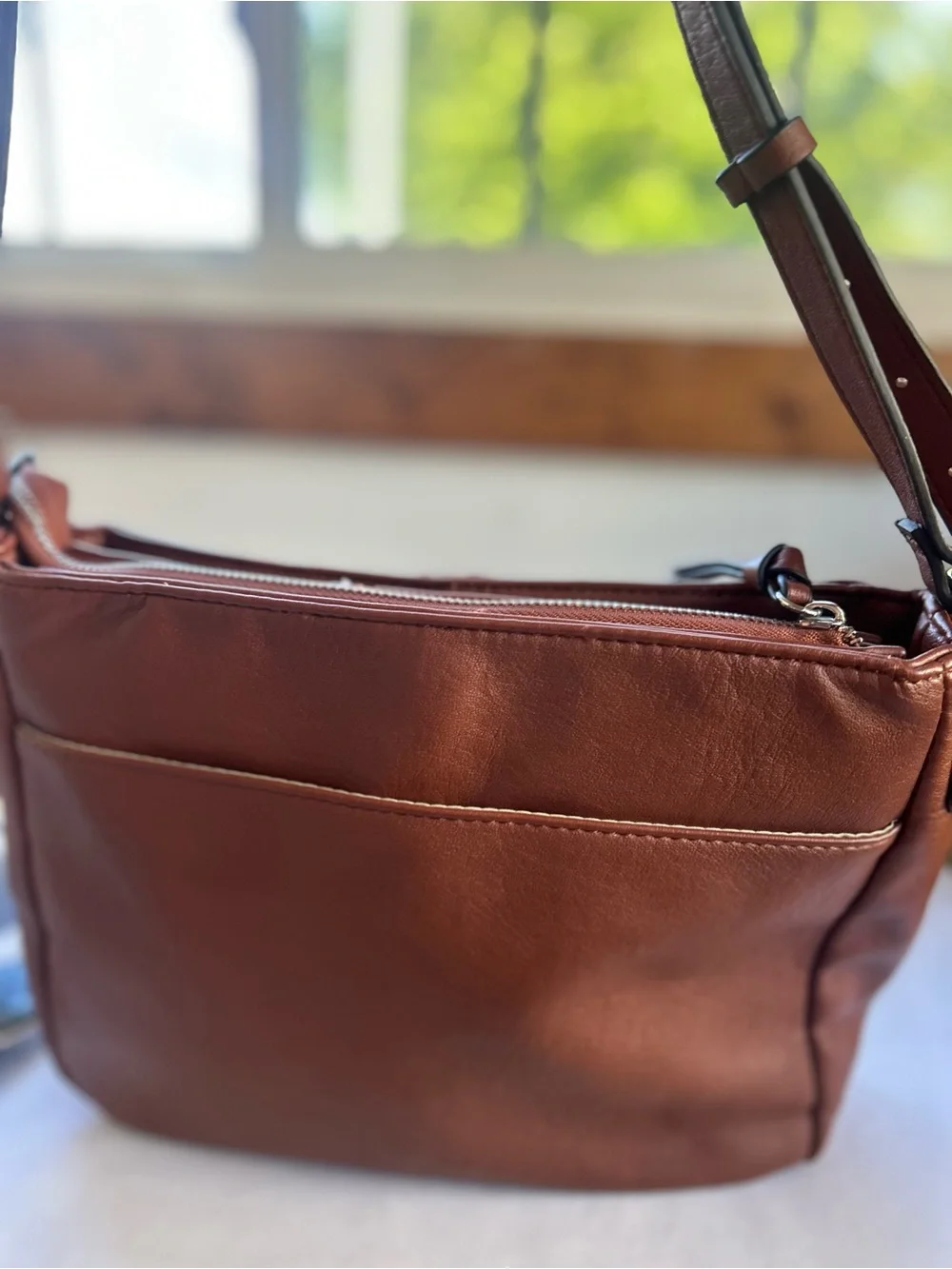 Rosetti Brown Leather Crossbody Bag
